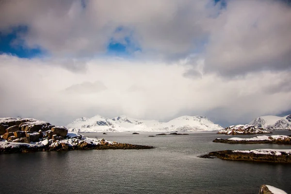 Zima Wyspach Lofoten Północ Norwegia — Zdjęcie stockowe