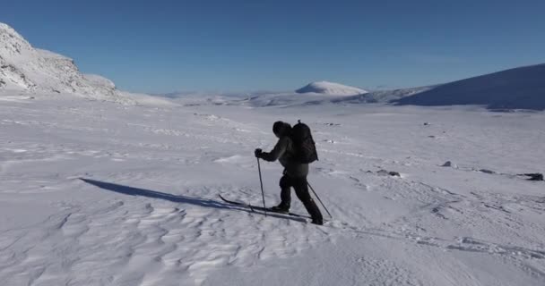 Ski Expedition Dovrefjell Nationalpark Norwegen — Stockvideo