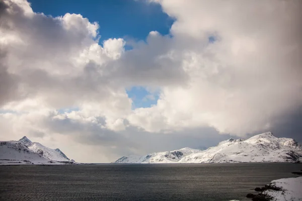 Зима Лофотенських Островах Північна Норвегія — стокове фото