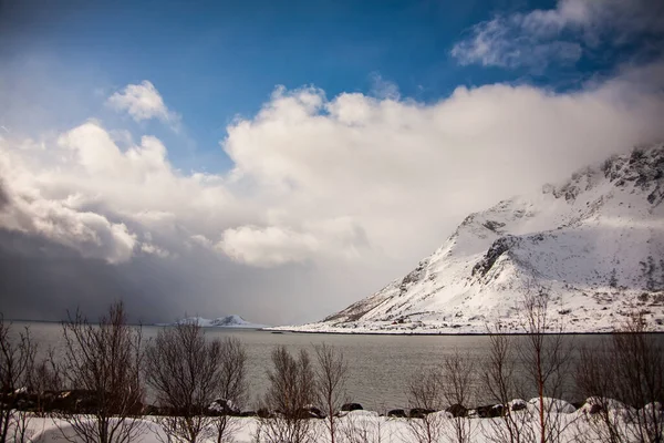 Zima Wyspach Lofoten Północ Norwegia — Zdjęcie stockowe