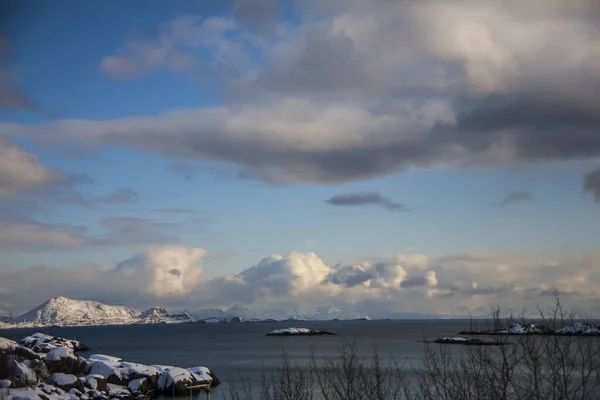 Zima Wyspach Lofoten Północ Norwegia — Zdjęcie stockowe