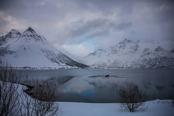 Tél Lofoten Szigeteken Észak Norvégia — Stock Fotó