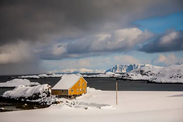 Zima Wyspach Lofoten Północ Norwegia — Zdjęcie stockowe