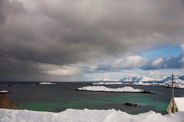 Zima Wyspach Lofoten Północ Norwegia — Zdjęcie stockowe