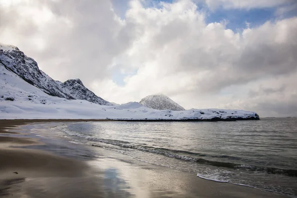 Zima Wyspach Lofoten Północ Norwegia — Zdjęcie stockowe
