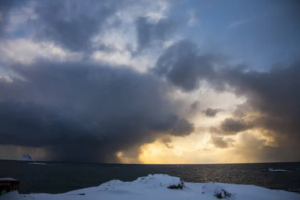Lofoten Adaları Nda Kış Kuzey Norveç Telifsiz Stok Fotoğraflar