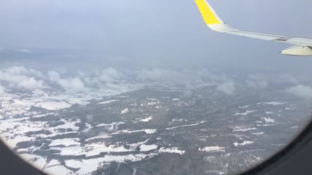 Vista Dalle Finestre Degli Aerei Durante Atterraggio All Aeroporto Oslo — Video Stock