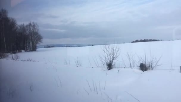 Зимняя Сцена Осло Тронхейм Норвегия — стоковое видео