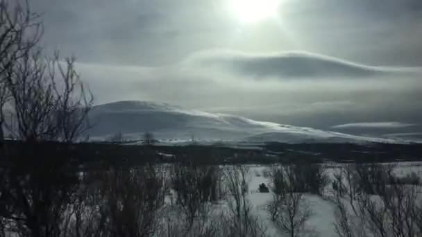 Cena Inverno Dentro Trem Oslo Para Trondheim Noruega — Vídeo de Stock