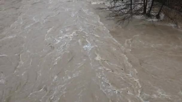 Översvämningar Staden Olot Garrotxa Girona Spanien Januari 2020 — Stockvideo
