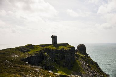 Anne Kayalıkları 'ndaki bahar manzarası (Aillte An Mhothair), İrlanda.