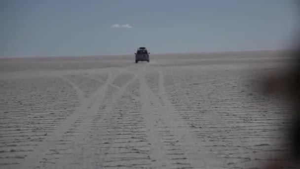Uyuni Salar Autowereld Bolivia Zuid Amerika — Stockvideo