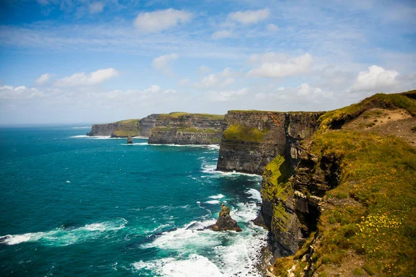 Paesaggio Primaverile Cliffs Moher Aillte Mhothair Irlanda — Foto Stock