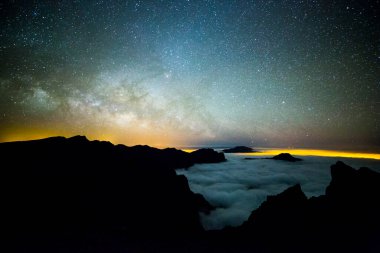 Caldera de Taburiente 'deki Samanyolu, La Palma Adası, Kanarya Adaları, İspanya
