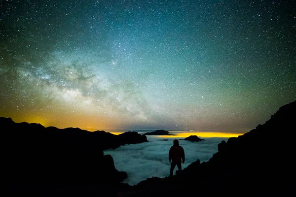 Stock image Milky way in Caldera De Taburiente, La Palma Island, Canary Islands, Spain