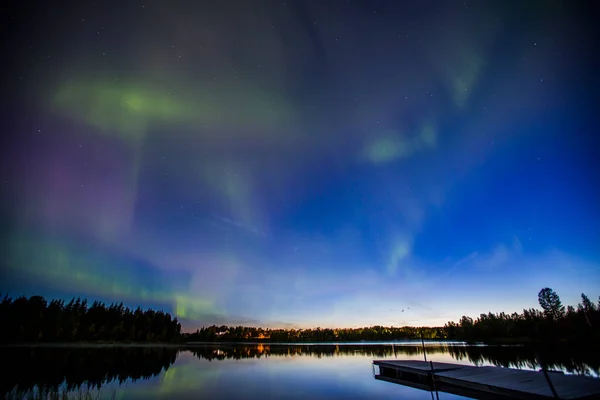 Luzes Emergência Kiruna Lapland Norte Suécia — Fotografia de Stock