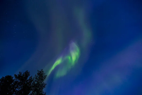 Severní Světla Kiruna Laponsko Severní Švédsko — Stock fotografie