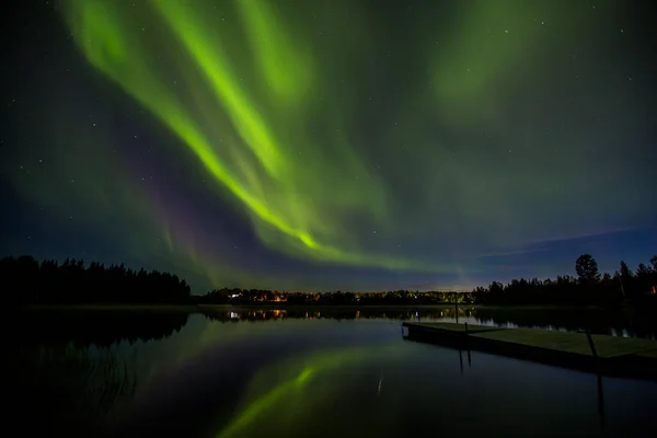 Luzes Emergência Kiruna Lapland Norte Suécia — Fotografia de Stock