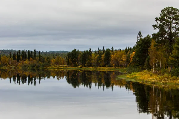 Autumn Landscape Muonio Lapland Northern Finland — Stock Photo, Image