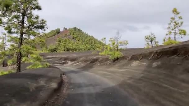 Vue Première Personne Vidéo Comme Conduite Dans Sable Volcanique Llano — Video