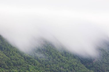 Caldera De Taburiente 'de bulutlar, La Palma Adası, Kanarya Adaları, İspanya