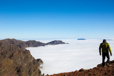 Caldera de Taburiente 'de bahar günbatımı, La Palma Adası, Kanarya Adaları, İspanya