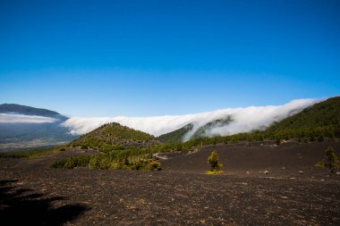Caldera De Taburiente 'de bulutlar, La Palma Adası, Kanarya Adaları, İspanya