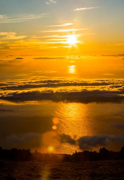 Jarní Úsvit Výhled Moře Teide Ostrově Palma Kanárské Ostrovy Španělsko — Stock fotografie