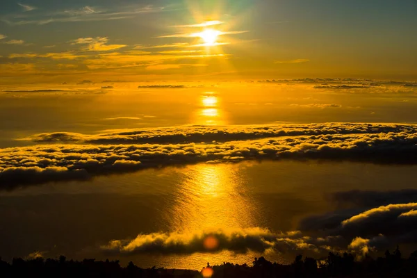 Vista Sull Alba Primavera Sul Mare Sul Teide Palma Isole — Foto Stock