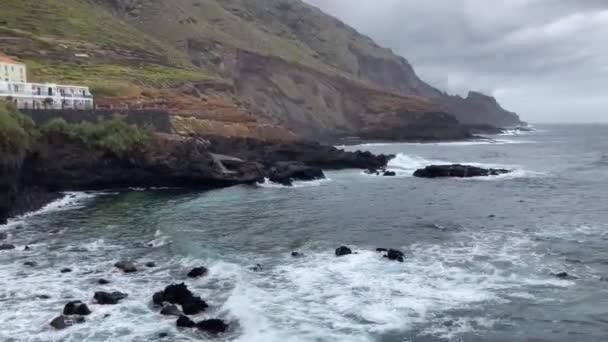 Scène Falaise Mer Fajana Île Palma Îles Canaries Uhd — Video