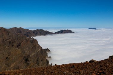 Caldera de Taburiente 'de bahar günbatımı, La Palma Adası, Kanarya Adaları, İspanya