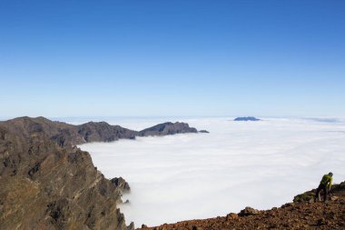 Caldera de Taburiente 'de bahar günbatımı, La Palma Adası, Kanarya Adaları, İspanya