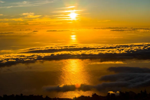 Vista Sull Alba Primavera Sul Mare Sul Teide Palma Isole — Foto Stock
