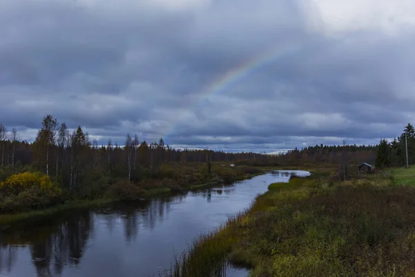 Осенний Пейзаж Муонио Лапландия Финляндия — стоковое фото