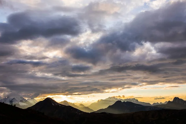 Захід Сонця Горах Доломітів Альпи Північна Італія Європа — стокове фото
