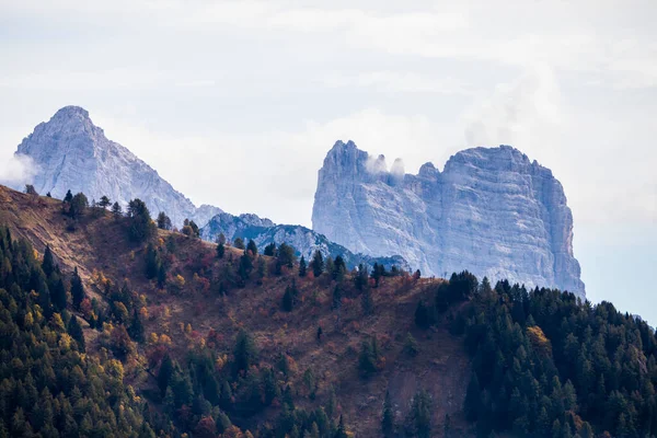 Pôr Sol Nas Montanhas Dolomitas Alpes Norte Itália Europa — Fotografia de Stock