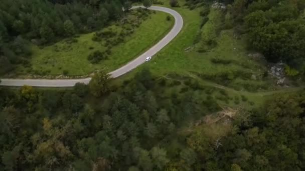Scène Aérienne Avec Drone Route Automne Garrotxa Gérone Espagne Uhd — Video