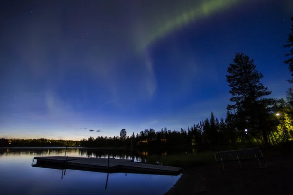 Luzes Emergência Kiruna Lapland Norte Suécia — Fotografia de Stock