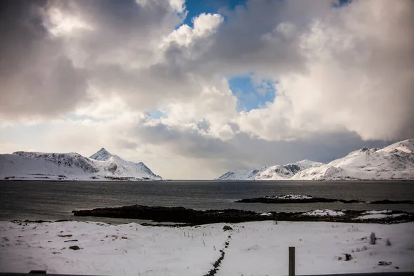 Hiver Dans Les Îles Lofoten Nord Norvège — Photo