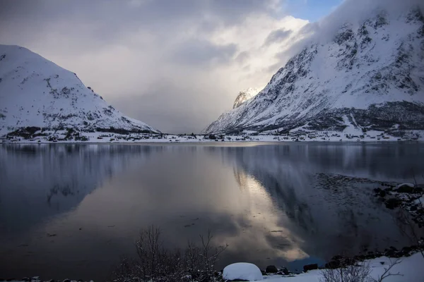 Tél Lofoten Szigeteken Észak Norvégia — Stock Fotó