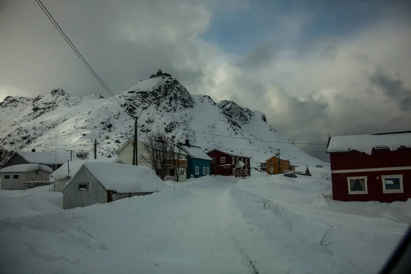 Inverno Lofoten Islands Northern Noruega — Fotografia de Stock