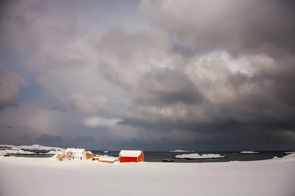 Inverno Lofoten Islands Northern Noruega Imagens Royalty-Free