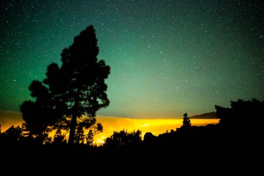 Samanyolu El Llano Del Jable, La Palma Adası, Kanarya Adaları, İspanya.