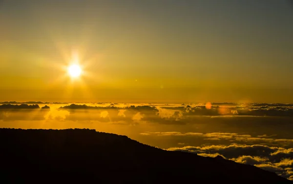 Jarní Západ Slunce Caldera Taburiente Palma Island Kanárské Ostrovy Španělsko — Stock fotografie