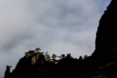 Caldera de Taburiente 'de bahar günbatımı, La Palma Adası, Kanarya Adaları, İspanya