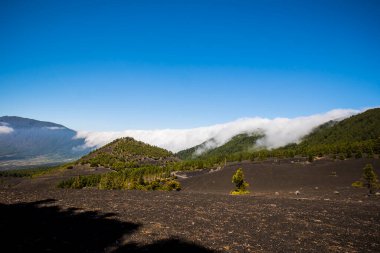 Caldera De Taburiente 'de bulutlar, La Palma Adası, Kanarya Adaları, İspanya