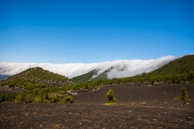 Caldera De Taburiente 'de bulutlar, La Palma Adası, Kanarya Adaları, İspanya