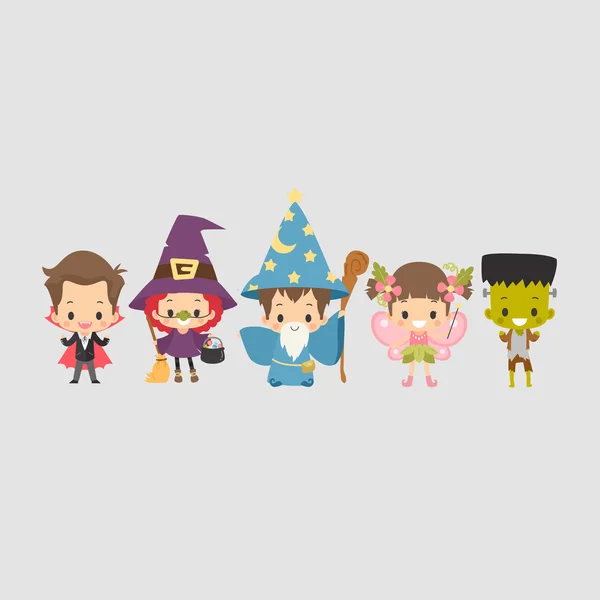 Traje de Halloween para niños — Vector de stock