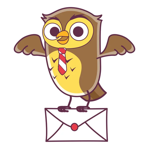 Доставка почты совами — стоковый вектор