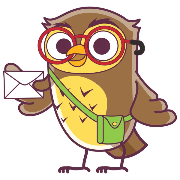 Owl Glasses Mailman — Stock Vector